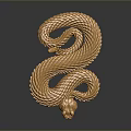 Golden Snake Shaped Sculptural Decorative Furniture Ornament For Home Interior Design