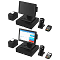 Commercial POS Equipment With Touchscreen Display Cash Drawer Receipt Printer And Card Reader