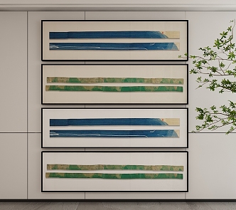 New Chinese Style Decorative Hanging Painting 3d model