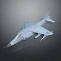 Light Gray Military Jet Model With Red Blue Markings And Weapon Attachments