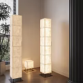 Modern Lighting Combination With Layered Floor Lamps And Small Square Table Lamp For Contemporary Interior