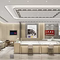 Modern Jewelry Store Interior With Display Cases Beige Counters Decorative Paintings And Lighting