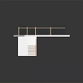 Indoor Staircase And Platform Design With Wooden Handrails And Black Metal Balusters