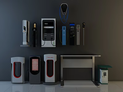 Commercial Business Equipment Including Self Service Kiosks Payment Terminals Charging Stations And Service Counters 3d model