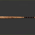 Classic Wooden Baseball Bat With Black Striped Handle And Smooth Finish