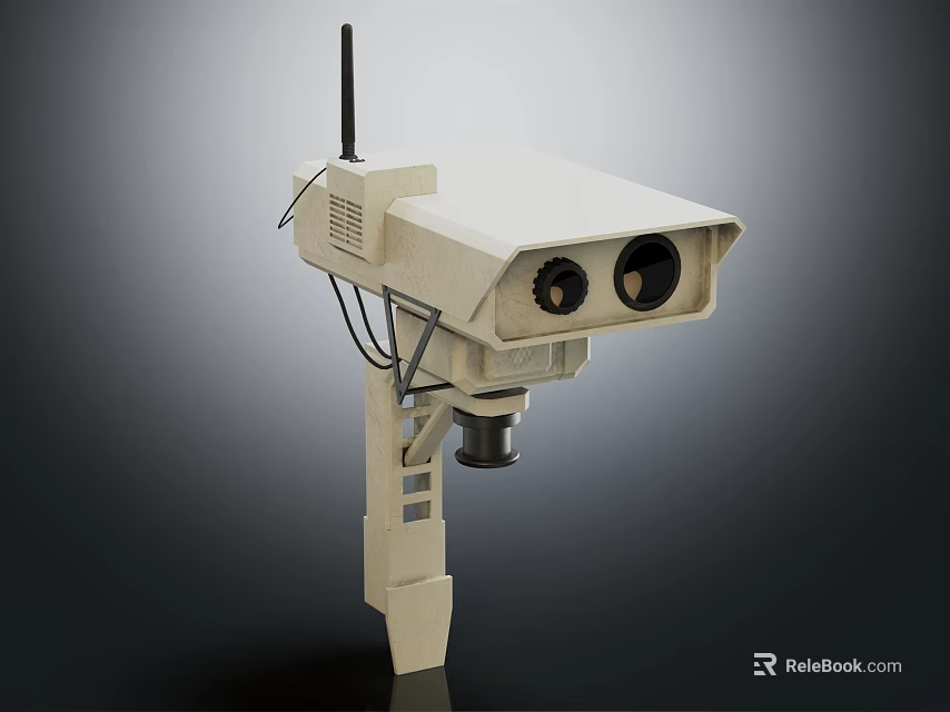 Projection Surveillance Camera With Dual Lens And Mount Design Device 3d model 