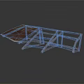 Industrial Metal Frame Structure With Sloped Sheet And Support Beams