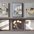 Decorative Wall Paintings Featuring Various Scenes And Light Effects
