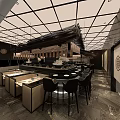 Japanese Restaurant Modern Interior Design With Counter Seating Wooden Decor And Warm Lighting