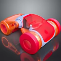 Red Orange Transparent Mechanical Equipment With Smooth Connected Components And Design 3d model