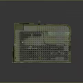 Tactical Military Weapon System Featuring Green Mechanical Structure Metal Grilles And Handle Panel