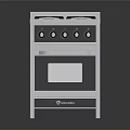 Stainless Steel Gas Stove Oven With Four Burners And Control Knobs For Kitchen Cooking