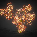 Glowing Tree with Orange Yellow Leaves on Dark Background Creating Warm Ambient Light 3d model