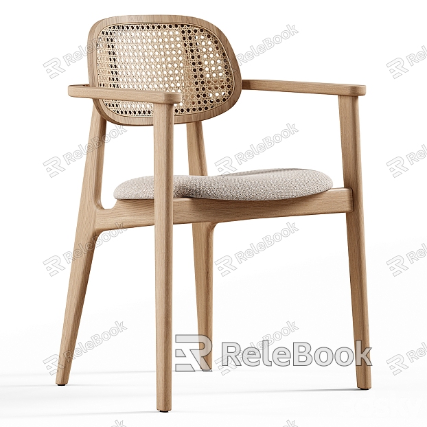 Vincent Sheppard new Chinese-style solid wood rattan dining chair model