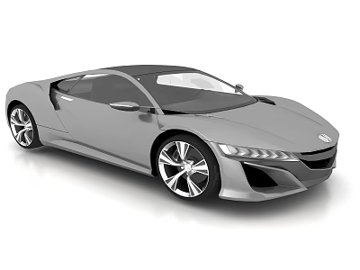 Silver Sports Car With Sleek Design Large Alloy Wheels And Modern Exterior 3d model
