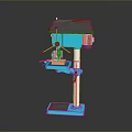 Blue Industrial Drill Press With Stable Base Column And Worktable