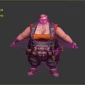Chubby 3D Character Design With Red Hair Orange Tank Top Overalls And Tool Belt