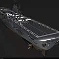 Naval Aircraft Carrier Flight Deck Featuring Multiple Aircraft And Number 13 3d model