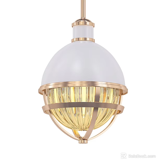 Elegant Modern Chandelier With Gold Frame White Lampshade And Crystal Elements 3d model
