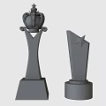 Trophies and Medals Featuring Golden Crown Silver Base Gold Star for Monthly Sales Elite Team