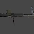 Tactical Military Weapons With Machine Gun Rifle Ammunition Belt And Green Ammo Box