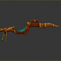 Ornate Curved Dragon Design Decorative Weapon With Orange Yellow And Green Accents