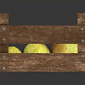 Rustic Wooden Crate Filled With Fresh Yellow Fruits On Dark Surface