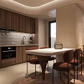 Minimalist Dining Living Room With Wooden Bench Round Coffee Table Decorative Branches And Window Blinds