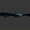 Landscape Garden 3D Terrain Model with Mountains Water Bodies and Green Areas