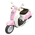 Compact Stylish Pink Scooter with Black Seat and White Body Design