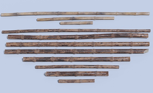 bamboo pole wooden pole 3d model