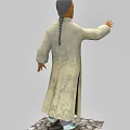Chinese Man In Traditional Robe Gesturing With Extended Hand