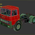 Red Chassis Truck With Cab And Large Wheels For Heavy Duty Transport