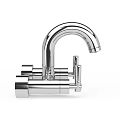 Sleek Chrome Two Handle Faucet With Modern Design And Polished Finish