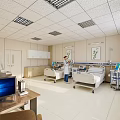 Modern Hospital Outpatient Ward Interior With Beds Cabinets And Decor