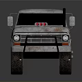 Vintage Rusty Pickup Truck With Single Cab Metallic Body And Old Classic Design