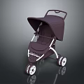 Elegant Purple Baby Stroller With Canopy And White Accent Wheels