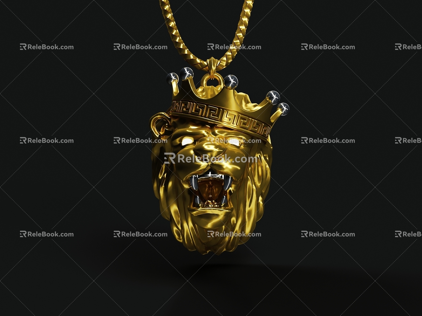 Necklace Lion Head Necklace Lion King 3d model