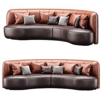 Modern Multiplayer Sofa Annabel Curved Sofa Curved Sofa 3d model