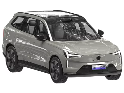 Volvo Gray SUV With Modern Design LED Headlights And Panoramic Sunroof 3d model