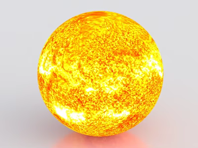 Bright Golden Sun With Radiant Surface Texture And Glowing Details 3d model