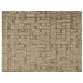 Square Carpet With Beige And Brown Geometric Grid Pattern For Living Room Decor