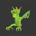 3D Model Of Mythical Dragon With Wings Sharp Claws And Open Mouth