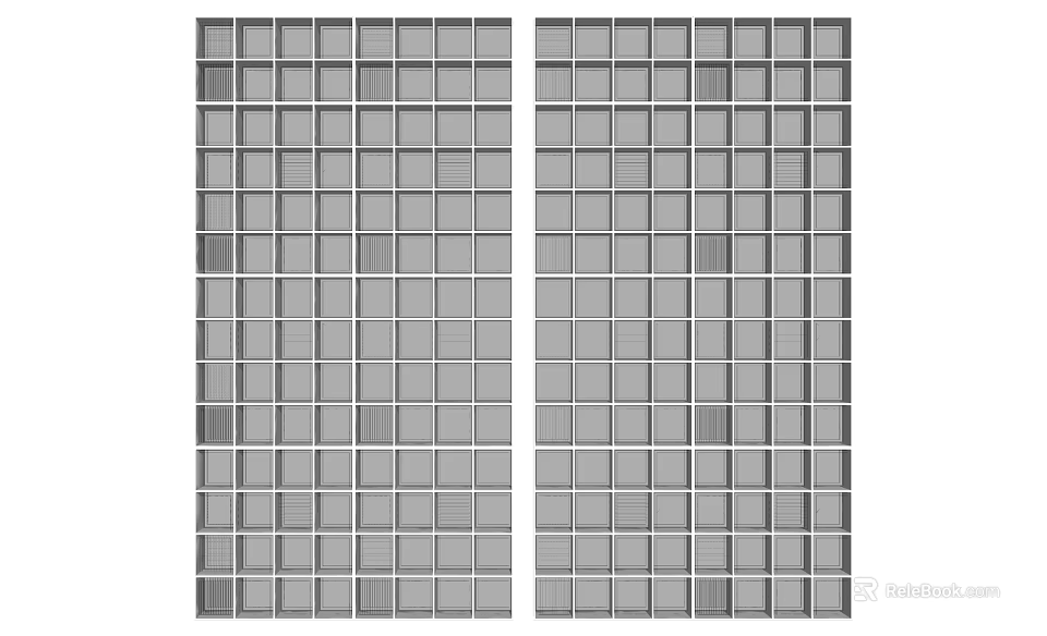 Modern Grid Partition Design With Metal Frame For Interior Space Separation 3d model 