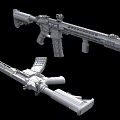 Modern Tactical Rifle And Vintage Weapon Featuring Barrel Scope And Stock 3d model