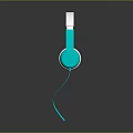 Computer Headphones with Turquoise and White Over Ear Design and Wired Connection
