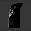 Black Zip Up Hoodie With Open Zipper Spread Sleeves And White Front Graphic