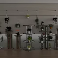 Stylish Garden Plant Displays With Hanging Plants Multi Tiered Shelves And Various Potted Plants