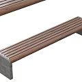 Sturdy Benches With Wooden Slats And Heavy Duty Concrete Legs Design