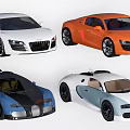 Luxury Sports Cars in Various Colors with Modern Sleek Stylish Exterior Design